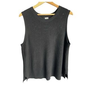 Joie Knit tank top Sleeveless black sweater shell tank cotton blend long sleeve